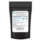 Prescribed for Life potassium bicarbonate powder packaging shown for versatile kitchen and garden use.