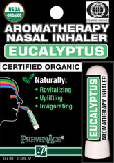 Prevenage nasal inhaler with eucalyptus 0.7ml packaging; compact, portable aromatherapy on the go.
