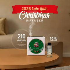 PREXIFY Christmas Diffuser tabletop setup on desk offers calm fragrance ambiance