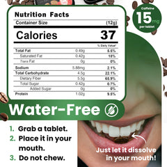PriFa Coffee Tablets on-the-go packaging dissolves rapidly for fast caffeine release.