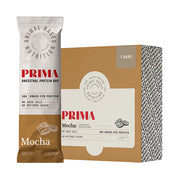 PRIMA ANCESTRAL PROTEIN BAR mocha packaging on counter for on-the-go energy