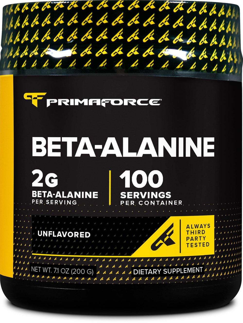 Primaforce Beta Alanine powder bottle for daily workouts and focused performance.