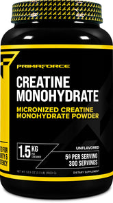 Primaforce Creatine micronized powder bottle for easy dosing during workouts