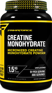 Primaforce Creatine micronized powder bottle for easy dosing during workouts
