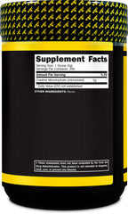 Primaforce Creatine Monohydrate label close-up, gluten-free and non-GMO.