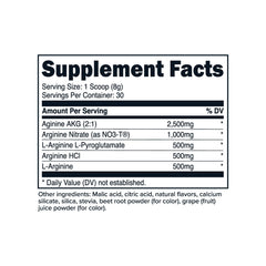 Primaforce L-Arginine Complex Powder mixed berry tub with scoop for daily servings.