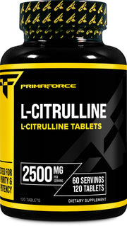 Primaforce L-Citrulline bottle showing 2500mg per serving for endurance support