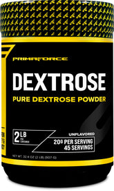 Primaforce Pure Dextrose powder dissolving in water for quick energy during workouts.