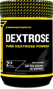 Primaforce Pure Dextrose powder dissolving in water for quick energy during workouts.