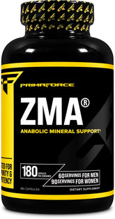 Primaforce ZMA bottle front shows clear branding for reliable daily use.