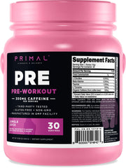 Primal Pre-Workout grapefruit bottle pour ready for training sessions.