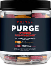 Primal Purge Xtreme pre-workout box front with bold branding and packaging