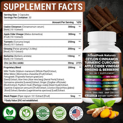 PrimalPeak Naturals 17-in-1 blend label emphasizing diverse ingredients