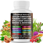 PrimalPeak Naturals Ceylon Cinnamon ACV bottle demonstrates convenient daily wellness support.