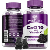 Prime Code CoQ10 gummies bottle with elderberry flavor for antioxidant support