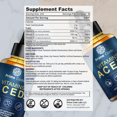 Prime Code immune-support label close-up showcases non-GMO and natural ingredients
