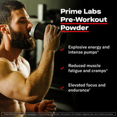 Prime Labs Pre Workout blue lemonade scoop ready for precise serving