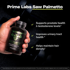 Prime Labs Saw Palmetto capsules ready for daily use to support urinary comfort.