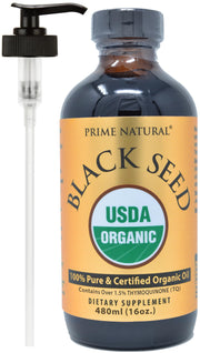 Prime Natural black seed oil 16oz bottle for daily wellness and immune support