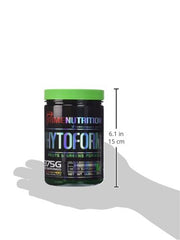 Phytoform label close-up showing peach-mango flavor for easy nutrient intake