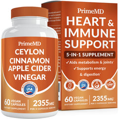 PrimeMD 5-in-1 cinnamon capsules bottle for daily wellness.