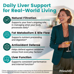 PrimeMD beetroot powder capsules shown as a natural color and circulation-friendly liver aid.