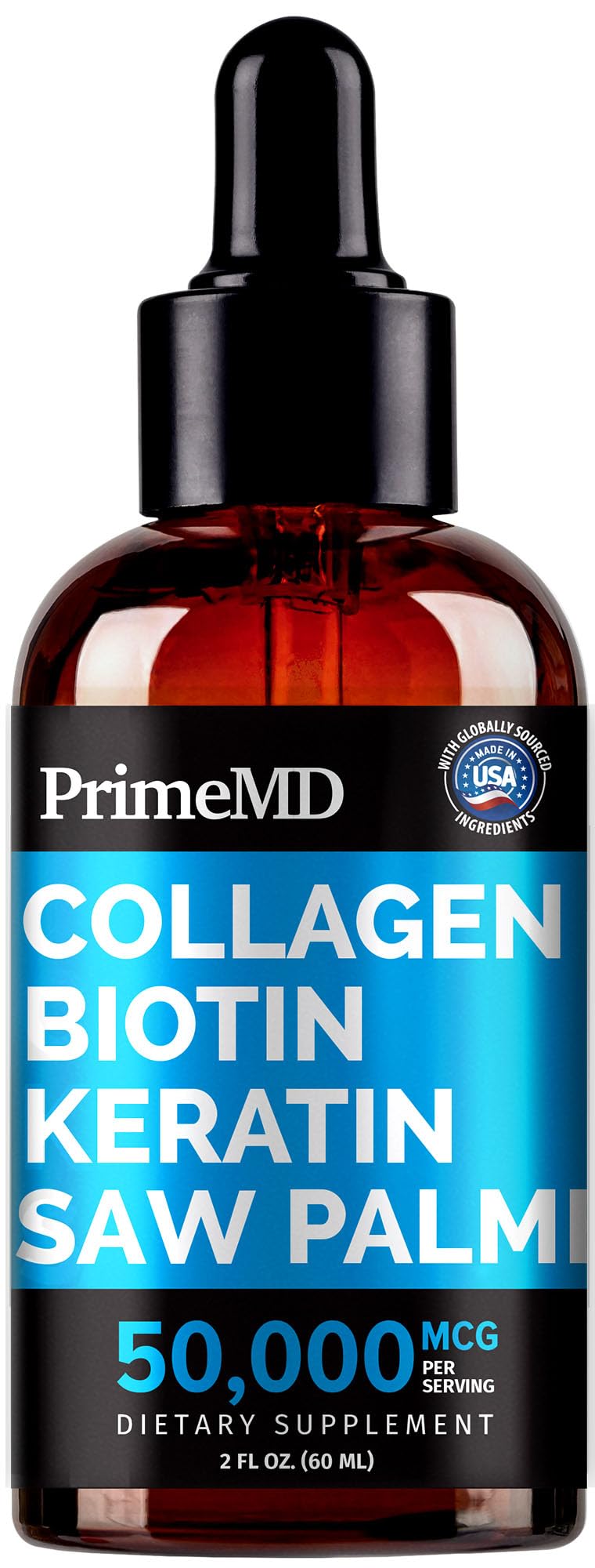PrimeMD liquid collagen bottle on kitchen counter for daily wellness routine.