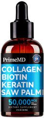 PrimeMD liquid collagen bottle on kitchen counter for daily wellness routine.