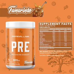 Primeval Labs PRE High-Stim Tamarindo flavor ready to mix