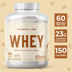 Primeval Labs WPC-80 close-up highlights bioactive fractions for broader recovery support.