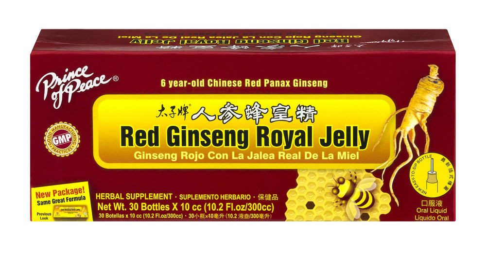 Prince of Peace Red Ginseng Royal Jelly 30-vial pack for easy daily wellness on the go.
