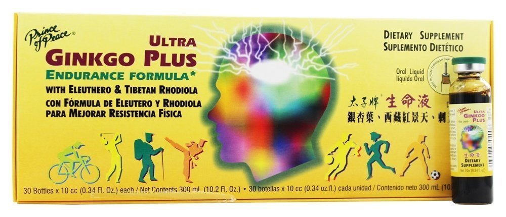 Prince Of Peace Ultra Ginkgo Plus 30oz vial for daily brain support.