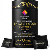Prismora Center shilajit gummies packaging showcases premium daily wellness.