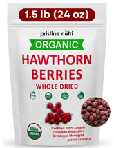 Pristine Nutri hawthorn berries dried bulk pack, ready for storage and use in teas