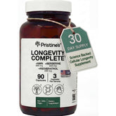 PRISTINE'S Longevity Complex bottle front view highlighting daily wellness.