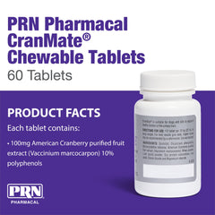 PRN CranMate pork-flavored chews ease daily administration for dogs and cats.