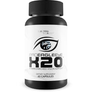 Pro EagleEye X20 bottle and capsules on a desk, offering daily eye health support.