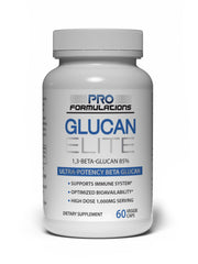 Pro Formulations MD Glucan Elite bottle close-up highlighting 60 capsules for daily immune support