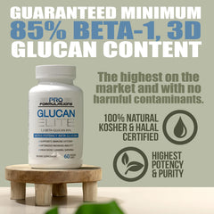 Pro Formulations MD Glucan Elite capsules on a clean label backdrop emphasize high-potency beta glucan