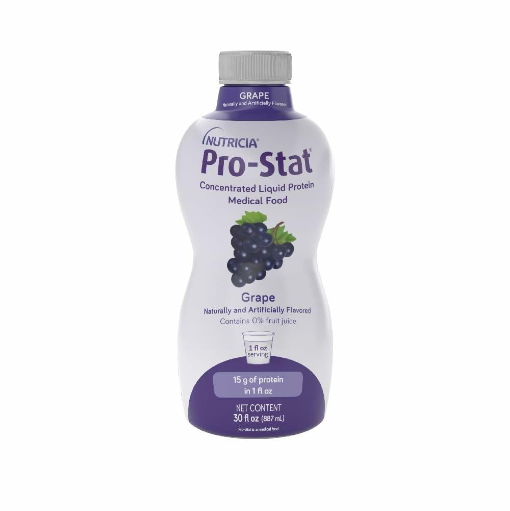 Pro-Stat grape bottle front shows flavor and high-protein ready-to-drink convenience.