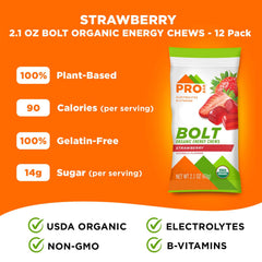 PROBAR Bolt strawberry on-the-go pack enables quick energy during activities.