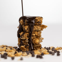 Cross-section of Probar GO Energy Bar reveals chewy texture and protein-friendly bite.
