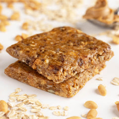 Probar Meal Bar Peanut Butter close-up showing creamy texture and oats for lasting energy.