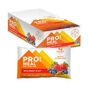 ProBAR Meal Bar Wholeberry Blast packaging shown, convenient on-the-go energy option.