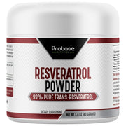 Probase Nutrition Trans Resveratrol bottle shows high-purity powder for daily wellness.