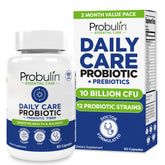 Probulin Daily Care probiotic bottle with capsules supports digestive balance and immune health