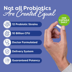 Probulin Daily Care capsules on label highlight 10 billion CFU vegan formula