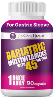 ProCare Health bariatric multivitamin capsule close-up showing easy-to-swallow design for post-op users