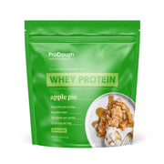ProDough Gourmet Apple Pie tub displaying premium protein and flavor