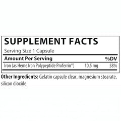 Proferrin Clear 30ct bottle pour demonstrates convenient daily use with high absorption iron.